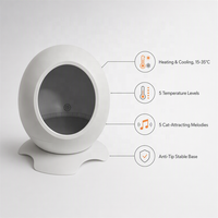 Maison pour chat intelligente chauffante et rafraîchissante, thermostatique, en forme de coquille d'œuf, avec contrôle par application, capteur automatique, température réglable à distance, lit pour chat, nid pour chat