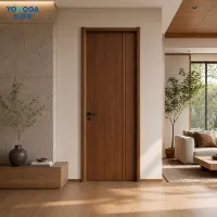 Portes intérieures en bois minimalistes Yomoga avec cadres, surface finie imperméable pour salle de bain, cuisine et hôtel