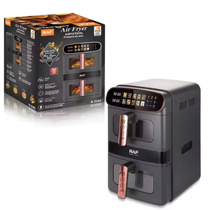 Friteuse à air 2800W double avec paniers de cuisson de 6L et 6L, rotation à 360° °   Structure de circulation d'air multifonctionnelle, chauffante et facile à nettoyer - Product Image 5
