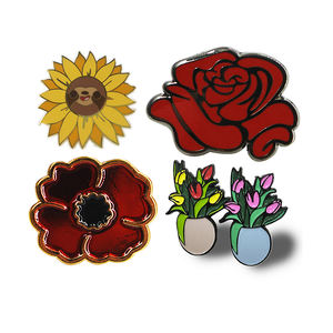 Memorial Day High Quality Metal Red Flower Brooch Remembrance Day Hard/Soft Enamel Poppy Pin Badge