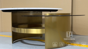 New Arrival Italian Marble <b>Side</b> <b>Table</b> <b>Gold</b> Metal Construction Living Room Coffee <b>Table</b> Double Deck <b>Round</b> Small Coffee <b>Table</b> Doub - Product Image 3