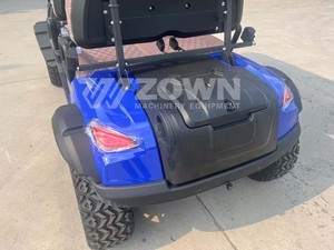 Carrito de golf eléctrico azul de 4 plazas, directo de fábrica, color personalizado, con cesta de almacenamiento frontal, para transporte turístico todoterreno, en venta. - Product Image 2