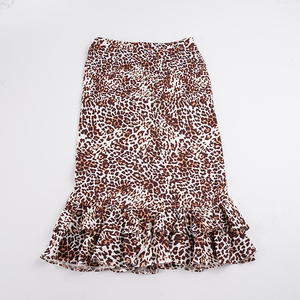 Jupe midi à imprimé léopard, taille basse, à volants, coupe droite, style vintage, tendance, flatteuse, polyvalente, décontractée - Product Image 6