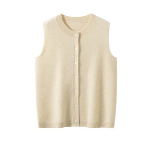 Cardigan in Maglia per Donna 100% Cashmere, Gilet <span class=keywords><strong>Senza</strong></span> <span class=keywords><strong>Maniche</strong></span> Morbido, <span class=keywords><strong>Maglione</strong></span> Femminile - Product Image 1