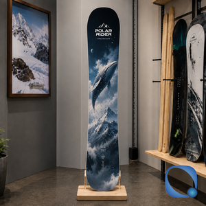 Snowboard asymétrique bidirectionnel pour riders avancés, motif floral plat post-apocalyptique, flexibilité bidirectionnelle, noyau en peuplier, tout usage - Product Image 5