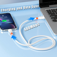 Kabel USB C Silikon Cair Ultra Fleksibel 1M 60W Pengisian Cepat Kabel Data USB C ke USB C untuk iPhone 16 15 Pro Max iPad Samsung