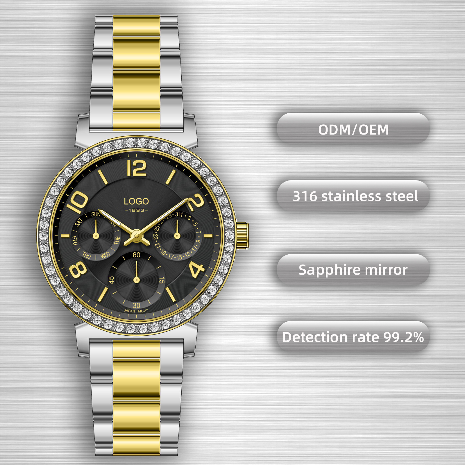 Gold/silver--black