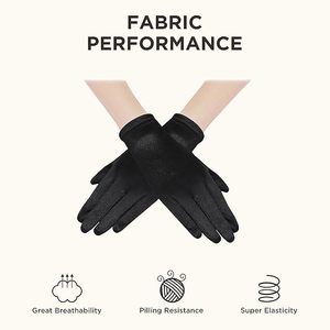 <span class=keywords><strong>Gants</strong></span> de mariée courts en satin pour femmes, longueur poignet, en Spandex/Polyester, respirants, pour mariage, banquet, danse - Product Image 3