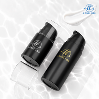 Flacon pompe sans air en plastique PP monofilament noir mat recyclable 30ml 50ml 100ml, flacons sans air, emballage cosmétique pour lotion et sérum pour homme