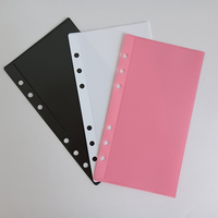 Carnet A7 à spirale avec fermeture éclair givrée, format A4, 100 g/m², PVC transparent, enveloppes auto-scellantes en plastique transparent pour argent liquide, budget