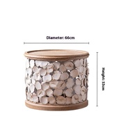 Table basse extensible en bois massif et fer forgé de style européen moderne, petite table d'appoint convertible durable en forme de pétale, salon créatif