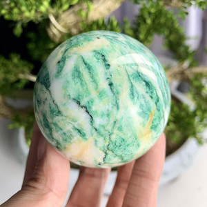 Wholesale Natural Qinghai Jade Sphere Polished Green Hydrogrossular <b>Crystal</b> <b>Ball</b> for Healing Home Decoration - Product Image 2