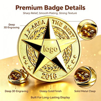 Badge en émail personnalisé en alliage de zinc, relief 3D, placage, certifié ISO, conception gratuite, OEM pour cadeaux d'entreprise