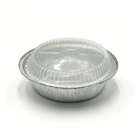 Contenant rond jetable en aluminium pour tarte aux œufs, moule de cuisson, emballage pour friteuse à air, résistant aux hautes températures et recyclable.