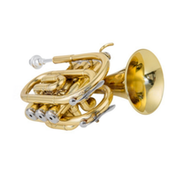 Pocket B-flat Trumpet Wind Instrument Musical Instrument for Beginners to Take Grade Examinations Gifts