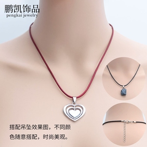 Accessori per gioielli fai da te: Chiusura a moschettone, filo cerato coreano, collana lunga, catena da collo, corda in pelle nera, ciondolo pendente - Product Image 3