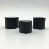 100ml 1500ml 200ml 250ml Crème de soin de la peau Pot mat Pot en plastique cosmétique noir pour animaux de compagnie avec bouchon à vis en plastique