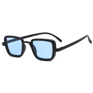 Lunettes de soleil vintage punk carrées en plastique pour hommes et femmes, monture blanche avec verres acryliques UV400, lunettes matricielles - Product Image 1