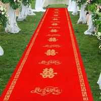 Tapis Rouge Aiguilleté Non-Tissé en Polyester, Décoratif pour Événement, Mariage et Exposition, Fourniture Directe Usine