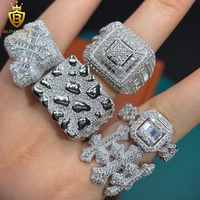 Bague en argent 925 pour homme avec moissanite VVS1, style hip-hop, sertie de moissanites, bijoux de haute qualité, passe le testeur de diamant, vente en gros