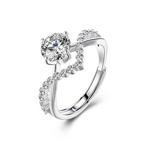 Bague de Couple Femme Homme en Diamant Pas Cher en Gros, Ensemble de Bijoux Deux Pièces pour Amoureux, Anneau de Mariage et de Fiançailles en Zircon - Product Image 6