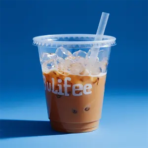 Tasses en plastique givrées transparentes en gros Chine pour le fournisseur de boissons de fête 1000Ml personnaliser tasse de thé boisson bouteille de jus en plastique