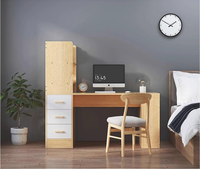 Bureau d'ordinateur en bois avec bibliothèque, bureau multifonctionnel gain de place, style moderne, assemblé
