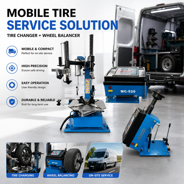 Mobile Tire Changer and Wheel Balaner Machine for Road Service Movable Tyre Changing Machine and Wheel Balancing Machine