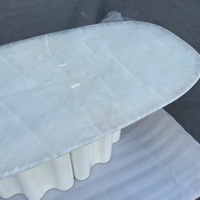 Ensemble de table à manger ovale moderne, luxueuse et élégante en marbre, cristal et onyx, imperméable, 8 places, meubles pour la maison, hôtel, villa, cuisine, bar