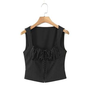 Women's <b>Square</b> Collar Striped Tank Top and Pleated Skirt Two-Piece <b>Set</b> Casual Wear - Product Image 2