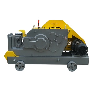 Machine à couper les barres d'armature, moteur 380V, niveau de sécurité élevé, coupe-barres en acier industriel avec roues et cadre jaune - Product Image 1