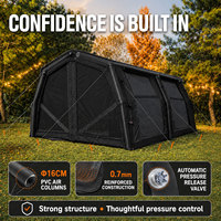 Tente gonflable Coody 17.2 Familia Pro Air - Noire, portable, en toile de coton, pour le camping en plein air