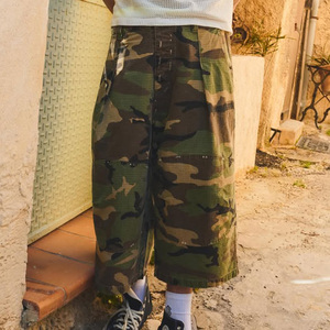 New Arrival Custom <b>Camo</b> Print Casual <b>Men</b> 3/4 Length <b>Cargo</b> Shorts Wide Leg Multi Pocket Streetwear Shorts for <b>Men</b> - Product Image 3