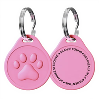 Collier anti-perte personnalisé pour chien, double puce NFC en plastique, étiquette électronique pour animal de compagnie, collier en dentelle tendance, gravure personnalisable