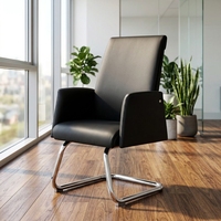 Chaise de conférence de direction à bas prix en cuir PU avec accoudoirs intégrés pour salle de réunion
