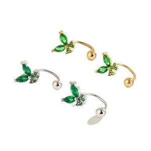 Bijou de piercing en acier inoxydable unisexe, design de niche, en forme de papillon avec tige incurvée en cristal, <span class=keywords><strong>pour</strong></span> sourcil, ongle et nombril, usage quotidien - Product Image 5