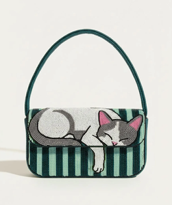 Bolsos de Mano con Cuentas Multicolores, Última Moda, Bolso Casual de Cuero PU Genuino para Mujer, Bolsos con Cuentas al por Mayor - Product Image 6