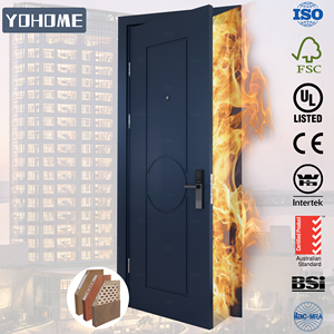 Fabricant de portes coupe-feu Guangdong Yohome, portes coupe-feu intérieures en <span class=keywords><strong>bois</strong></span> massif, certifiées CE, porte ignifugée avec cadre - Product Image 1