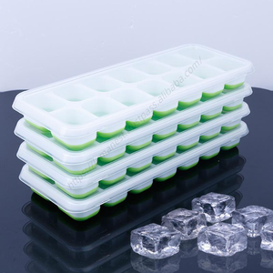 Molde de silicona CL168 al por mayor con 14 rejillas y tapas para cubitos de hielo, para congelador, pasteles, pudín, chocolate, molde de grado alimenticio - Product Image 5