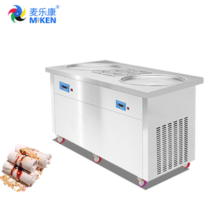 Miken-máquina para hacer helados con placa fría, para hacer rollos de helado, Creme Pure Cooper R404a/r22/<span class=keywords><strong>r410</strong></span> 1,5 CM, MK-PF2R-6C <span class=keywords><strong>comprar</strong></span> - Product Image 1