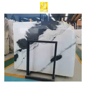 Manufacturer Factory Polished Modern Natural Kitchen Countertop Tlies Panda White Marble Stone