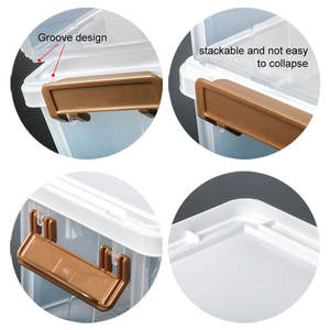 EVERSMILY Boîte à Verrouillage <span class=keywords><strong>avec</strong></span> <span class=keywords><strong>Couvercle</strong></span> 210ml & 360ml <span class=keywords><strong>Plastique</strong></span> Transparent Bacs & Things Organisateur 2 Couches Stack Box Conteneur de Stockage - Product Image 5