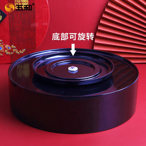 Wuhe Rotating Nut Box Red Round 8366 Chinese New Year Gift Storage Home Use - Product Image 5