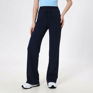 Women Drawstring Waist Wide Leg Athletic Pants Lightweight <b>Flowy</b> Floor Drape Yoga Trousers Casual Fitness Pants Wholesale - Product Image 2