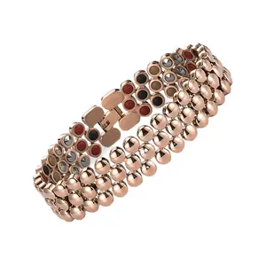 Pulsera magnética de acero inoxidable <span class=keywords><strong>para</strong></span> hombre, pulsera de cadena de oro con <span class=keywords><strong>iones</strong></span> <span class=keywords><strong>negativos</strong></span>, germanio, a la moda - Product Image 1