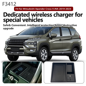 เครื่องชาร์จไร้สาย Qi สำหรับรถยนต์ qifit สำหรับมิตซูบิชิ <span class=keywords><strong>Xpander</strong></span> CROSS v. INA 2019-2023 15W อะแดปเตอร์แผ่นชาร์จเร็วปรับเปลี่ยน<span class=keywords><strong>ภายใน</strong></span> - Product Image 2