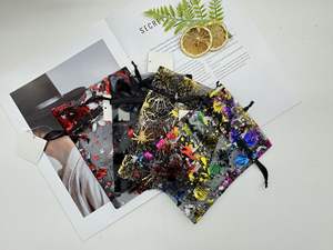 Truco o trato de Halloween, bolsa de dulces, patrón de calabaza de Calavera, bolsillo con cordón de organza - Product Image 4