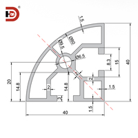 Profilé industriel en aluminium extrudé 4040R coin 4040 profilé arrondi en alliage d'aluminium