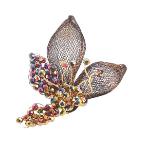 Pince à cheveux DIY en fil de cuivre tressé à la main Gillian et broche papillon <span class=keywords><strong>color</strong></span>ée pour la décoration de vêtements - Product Image 5