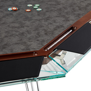 Tavolo da Poker di Lusso, Tavolo per Scacchi e Carte <span class=keywords><strong>in</strong></span> <span class=keywords><strong>Vetro</strong></span> Temperato Trasparente, Tavolo di Intrattenimento di Alta Gamma per Club - Product Image 5